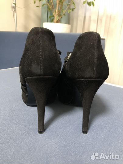 Ботильоны zara натуральная замша