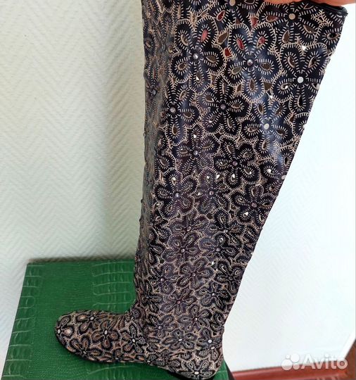 Ботфорты кожаные летние