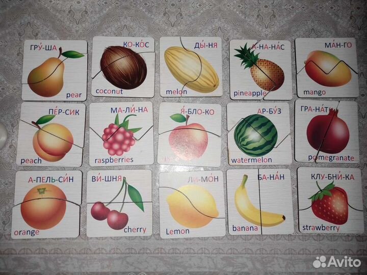 Деревянные пазлы Фрукты