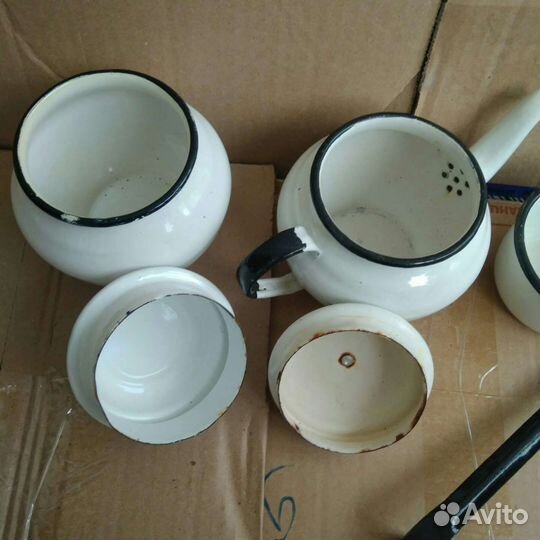 Посуда эмалированная, мельхиор СССР