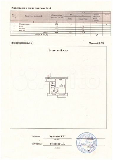 1-к. квартира, 30 м², 4/5 эт.