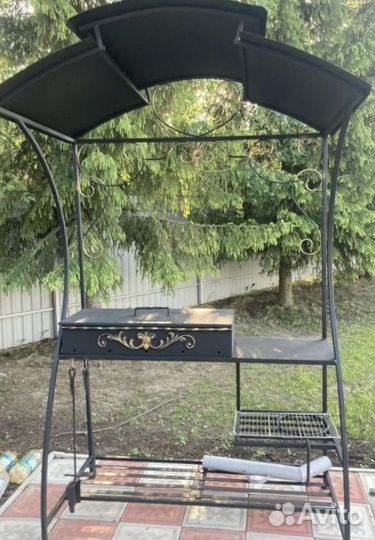Мангал с крышей и печкой