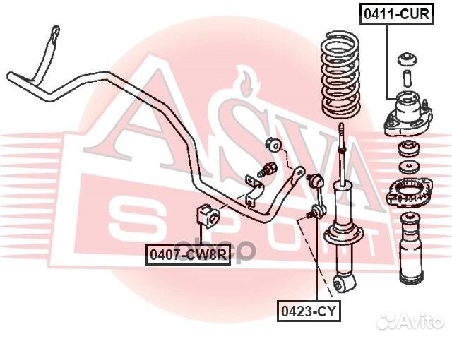 Опора амортизатора 0411-CUR asva