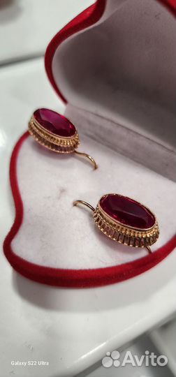 Золотые серьги СССР 583, 9.65гр