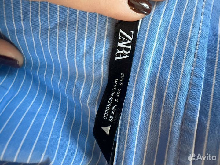 Рубашка zara укороченная