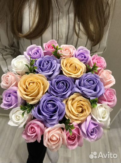 Букет из мыльных роз
