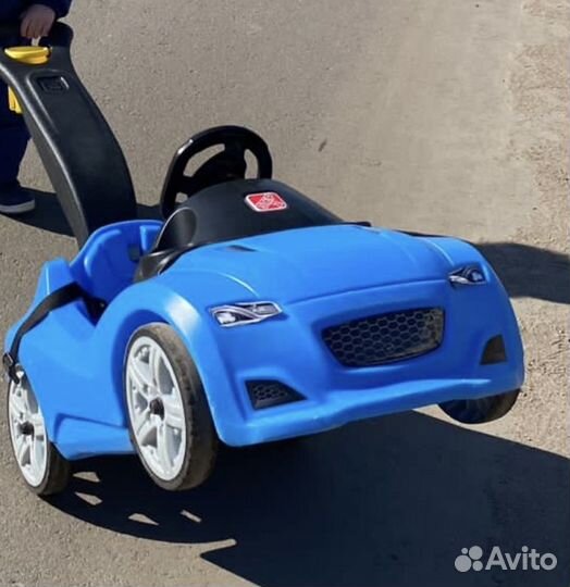 Машинка каталка step синяя