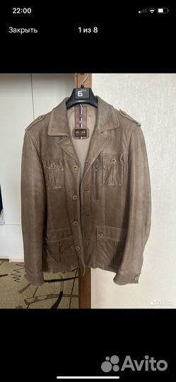 Кожаная куртка мужская 50 52 бу
