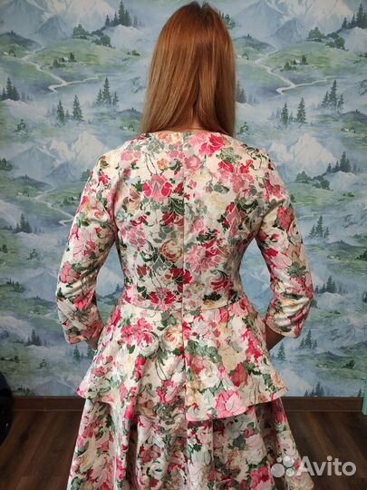 Платье в цветочек хлопок XL (46-48)