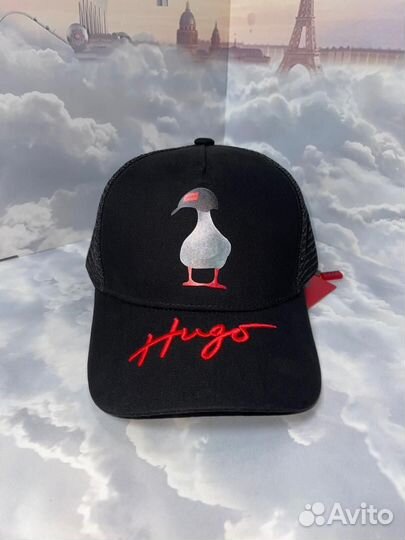 Бейсболка Hugo Boss гусь в кепке чёрная летняя