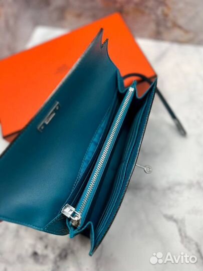 Кошелек женский hermes kelly лазурный