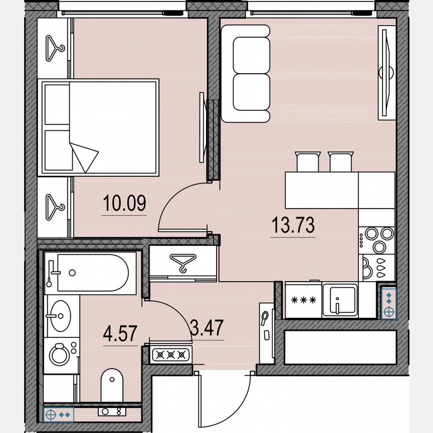 1-к. квартира, 32 м², 15/17 эт.