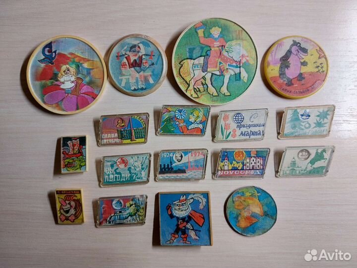 Детские значки СССР переливашки
