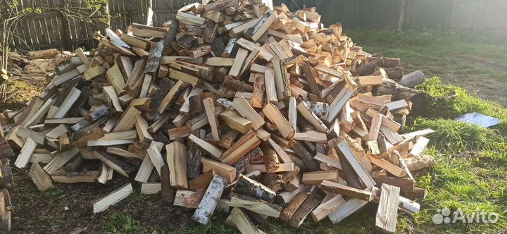 Дрова колотые береза, ольха. Горбыль пиленный