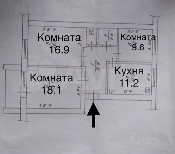 3-к. квартира, 70 м², 5/6 эт.
