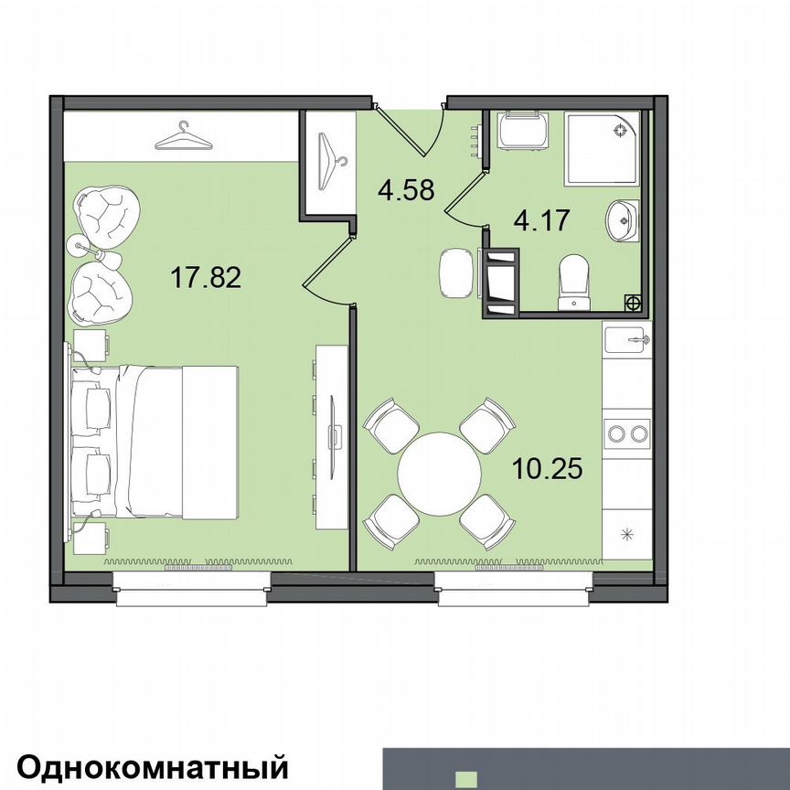 1-к. апартаменты, 37 м², 4/29 эт.