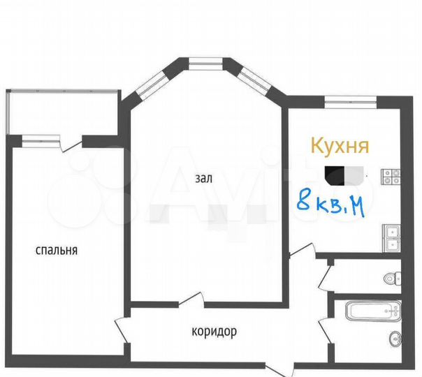 2-к. квартира, 50,1 м², 1/9 эт.