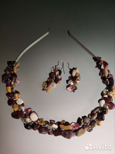 Ободок, серьги