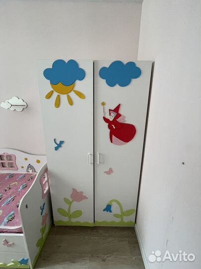 Детская кровать для принцессы+шкаф(от 3 до 15 лет)