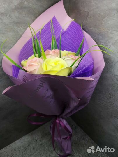 Букет из 7 мыльных роз