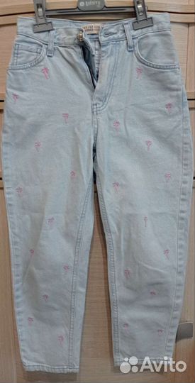 Джинсы для девочки, серые-проданы, 134-140