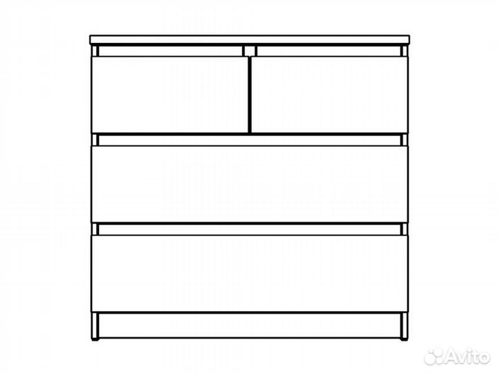 Мальта комод 2+2 ящика 80х76 Сонома