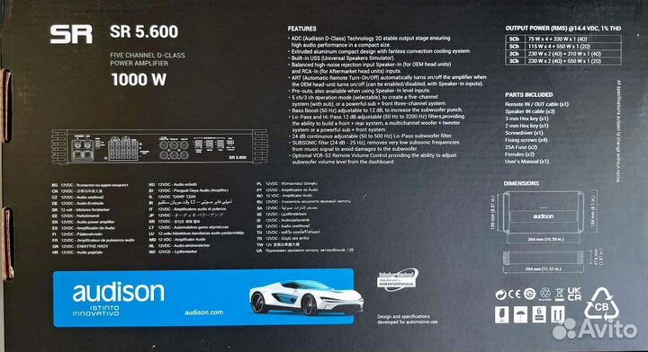 Автомобильный усилитель Audison SR 5.600