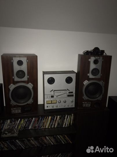Магнитофон бобинный и колонки