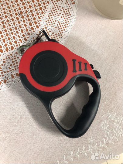 Рулетка поводок 3метра красный новая