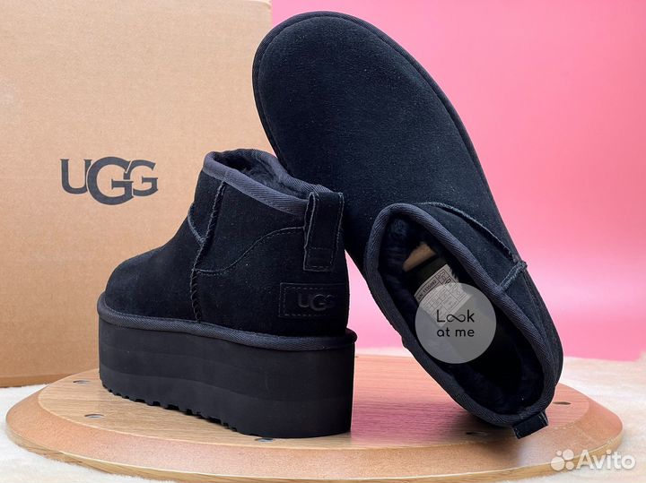 Угги женские Ugg Classic Ultra Mini Platform Black