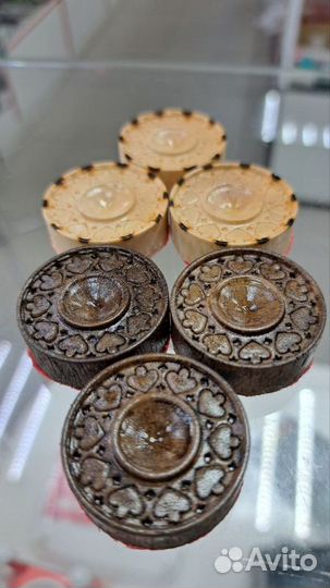 Фишки для нард «Резные», комплект 32 шт, ручная ра