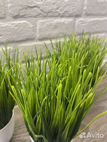 Искусственные цветы осока в кашпо горшке