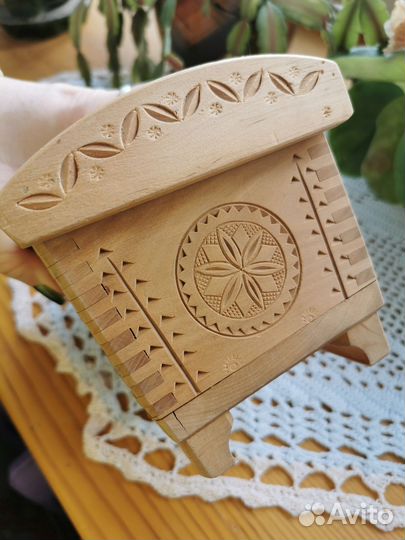 Шкатулка для украшений винтаж дерево Укрхудожфонд