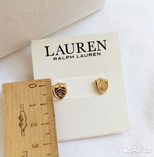 Серьги Ralph Lauren пусеты герб