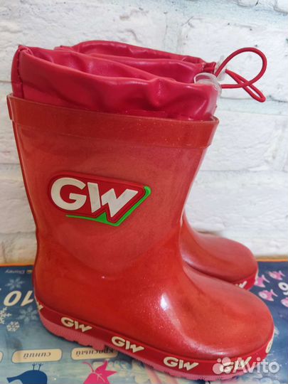 Сапоги резиновые утеплённые для девочки 27-28 р