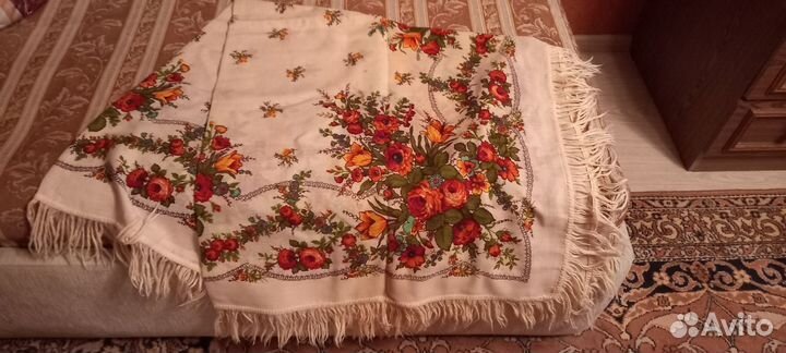 Павловопосадский платок шаль шерсть