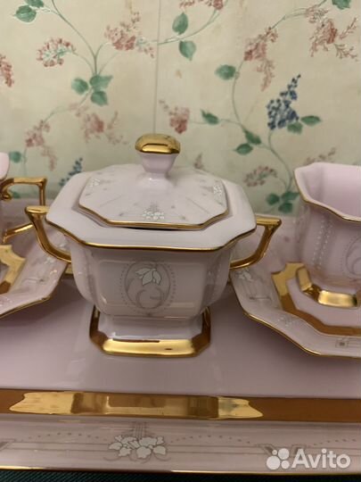 Чайный набор из розового фарфора Чехия