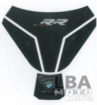 Наклейка на бак для BMW S1000RR Черная Широкая