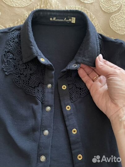 Рубашки р.134-140 бела,Мал. Леди р.146 синяя