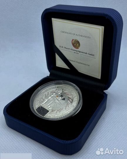 Ниуэ 1 доллар 2012 Кузбасс Серебро Вставка уголь