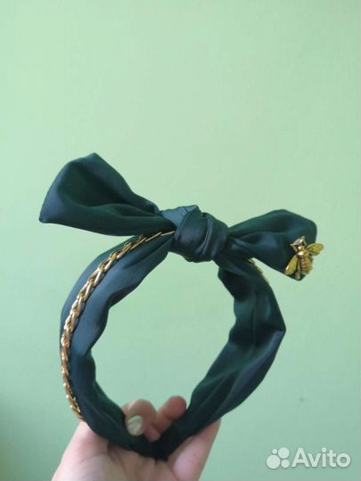 Ободок для волос зелёный