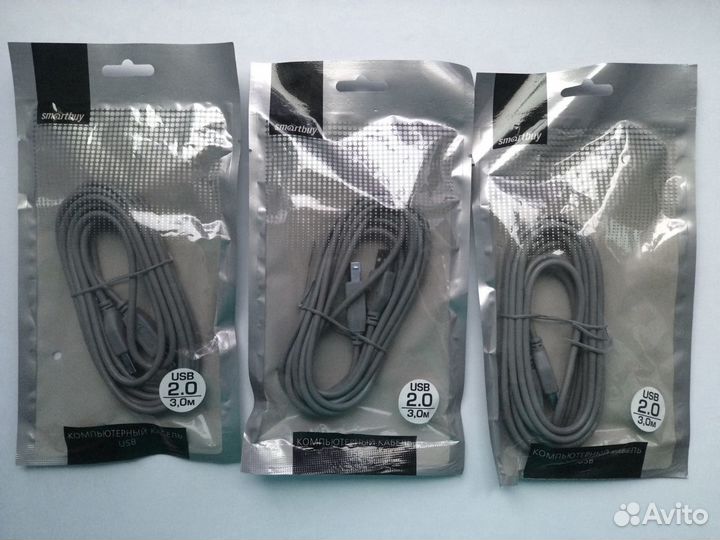 USB Кабель для принтера, 3 метра, нoвый