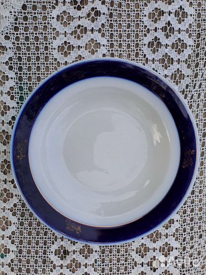 Фарфоровая тарелка СССР, кобальт 1953-1958г