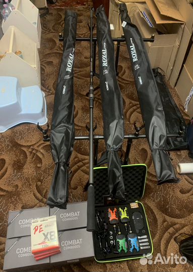 Карповый комплект готовый на 4 удилища