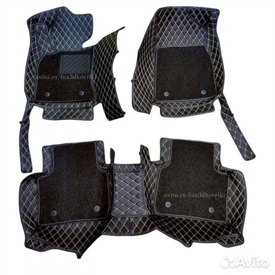 Коврики премиум для BMW X5 E53+ковры пвх. Чёрн/беж