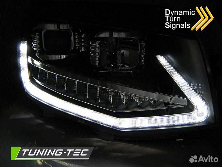 VW T6 15-19 Фары tube light черные