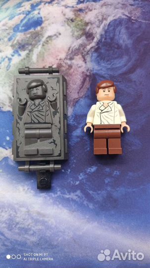 Lego минифигурка Хан Соло в карбонитовом блоке