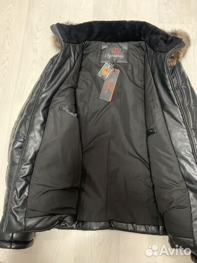 Куртка кожанная зимняя мужская