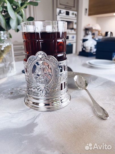 Подстаканник «Георгий Победоносец» из серебра герб