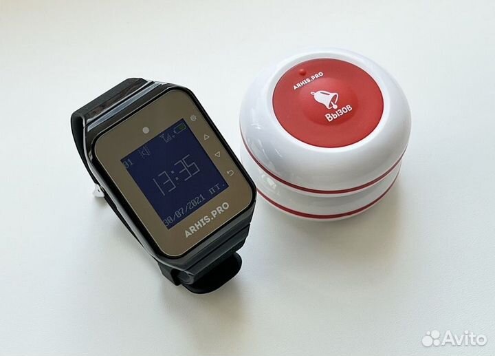 Комплект Премиум: кнопка вызова официанта и часы